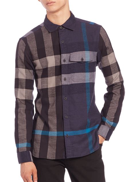 burberry brit shirts for men|burberry brit men's flannel melange.